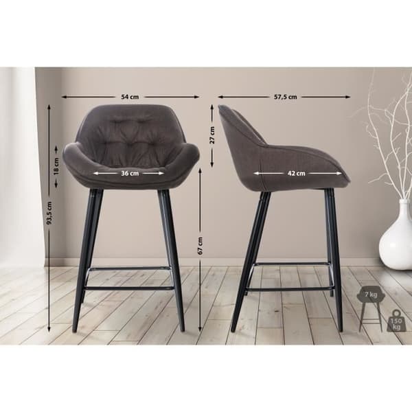 -CLP-Set med 2 Gibson barstolar med metallben-Array kastanj