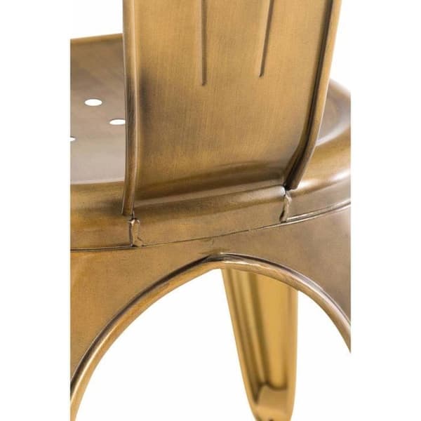 Benedikt stapelbara metallstolar - CLP - Set med 4 - Gul - Modern - Design guld-