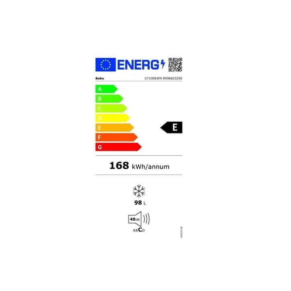 Beko Kystfrys 54,5cm 98l - CF100EWN Vit