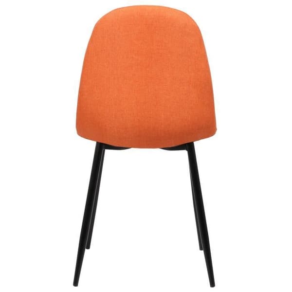 4-pack Matstolar Napier med svart metallbas, orange-tyg orange