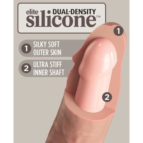 Realistisk silikondildo - KING COCK - ELITE - 28 cm - Pipedream