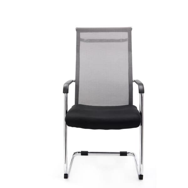 -CLP-Chaise cantilever Brenda med nätöverdrag och metallskena-Array grå