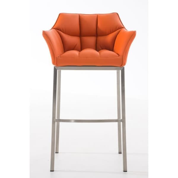 DAMASO E barpall - CLP - 4 stålben - Kvalitets PU-överdrag orange