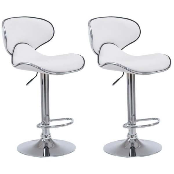 Las Vegas V2 barstolar - CLP - Vit - Imiterat läder - Modern design - Justerbar i höjdled