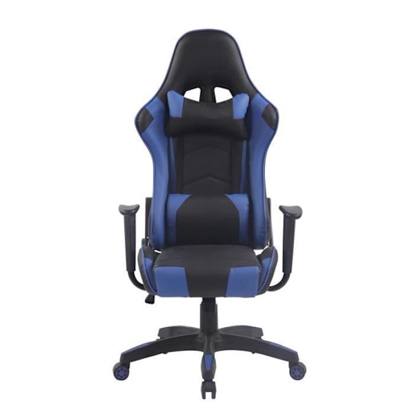 CLP Kontorsstol Racing Gamer Miracle V2 konstläder - ergonomisk kontorsstol höjdjusterbar och vridbar svart-blå