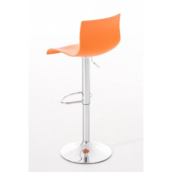 Barstol - Hoover - 2-pack - Justerbar höjd - Kromat metall - Orange plast sits Orange
