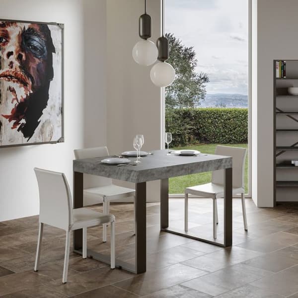 Uttökningsbord - ITAMOBY - Tecno Premium - 130/234 cm - Cement - Anthracite ben Cement