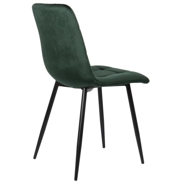 Set med 4 matstolar - CLP - Tilde - Grön - Sammet - Bekväm och designad Grön