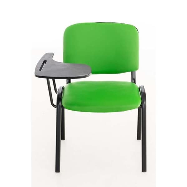 Set om 4 Ken-stolar i konstläder med fällbart bord och metallben, grön grön