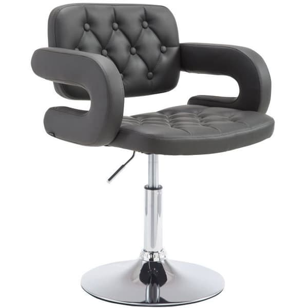 -CLP-Chaise Lounge Dublin Similicuir - Ställning med centralkolonn i kromat metall-Array grå