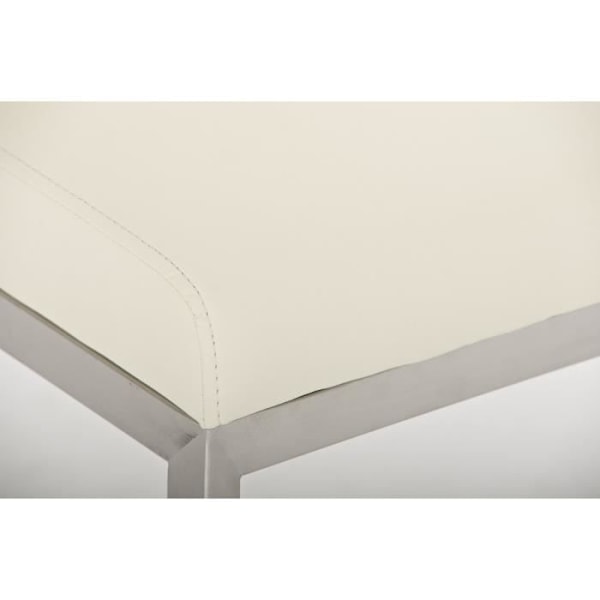 Set med 2 barstolar - CLP - Paros - Imiterat läder - Modern design - Beige Grädde