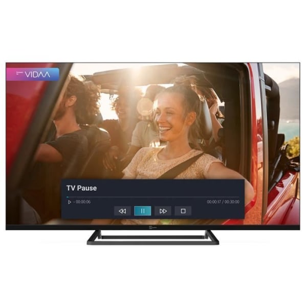 TELE System Smart TV 43 tum 4K UHD TS43FL4KSMV13, TivùSat 4K UHD CAM certifierad, Dubbel fjärrkontroll, HbbTV, HDR10 HLG, ramlös.