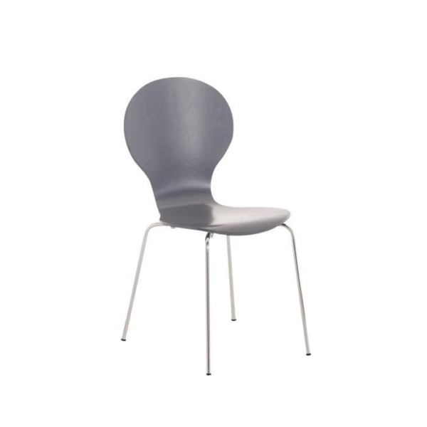 Set med 2 DIEGO stapelbara stolar - CLP - Träsits - Ergonomisk - 10 färger Grå