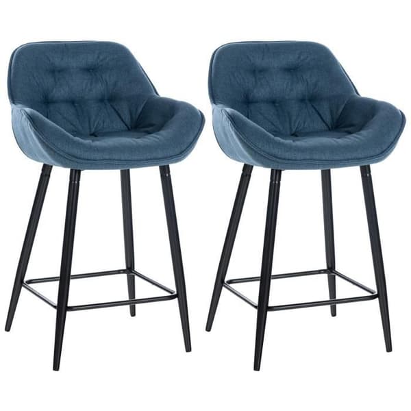 -CLP-Set med 2 Gibson barstolar med metallben-Array blå