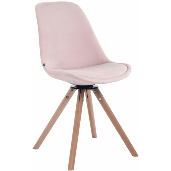Troyes retro designmatsalsstol i sammet - CLP - Vridbar sits - Rosa Rosa