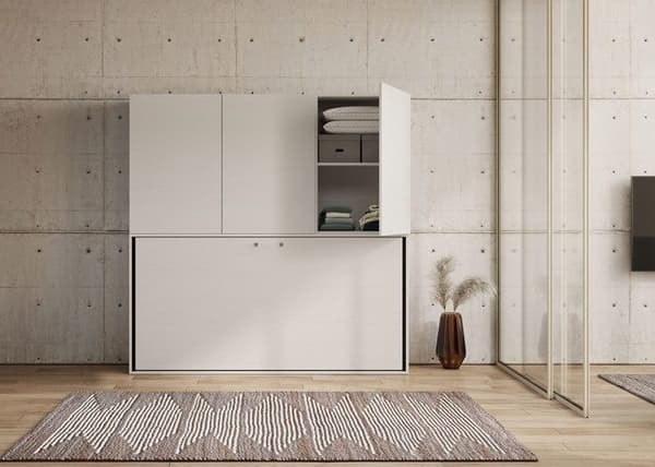 Sängskåp - Kando - Modell D - 1 säng - Vit ask - Modern design Vit Ask
