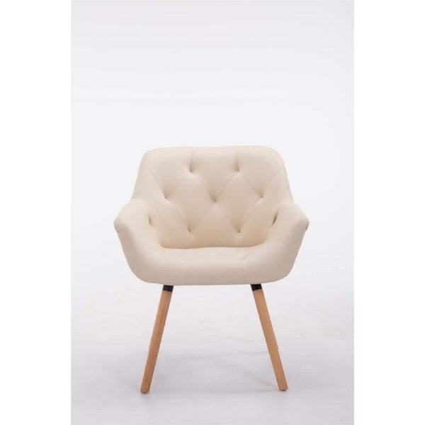 Besöksstol - CLP - Cassidy - Cream-Nature konstläder - Modern design - 1 sits Grädde-Natur