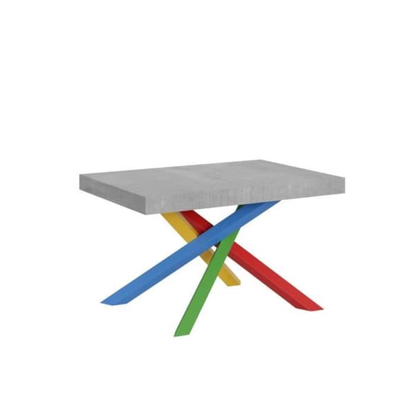 Utdragbart bord - Volantis - 90x130/234 cm - Cement - Vit - Barn Cement