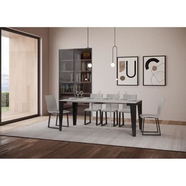 Väggkonsol Utsträckbar 90x40/196 cm Flame Small Evolution Ask Vit ram Antracit Vit
