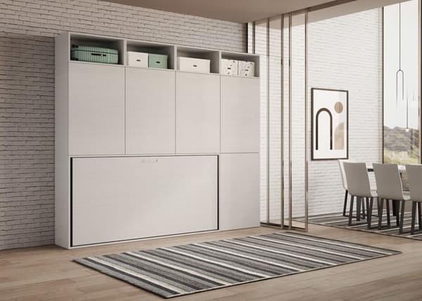 Fällbar sängskåp - Kando - Horisontell - 1 sängplats - Vit Ask - Dagens design Vit Ask