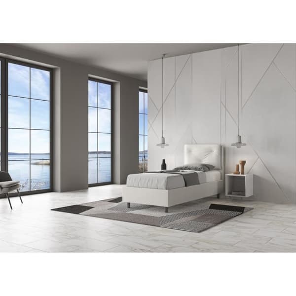Säng 1 plats stoppad Appia - vit - Säng - 80x190 cm - Elegans - Chic Vit