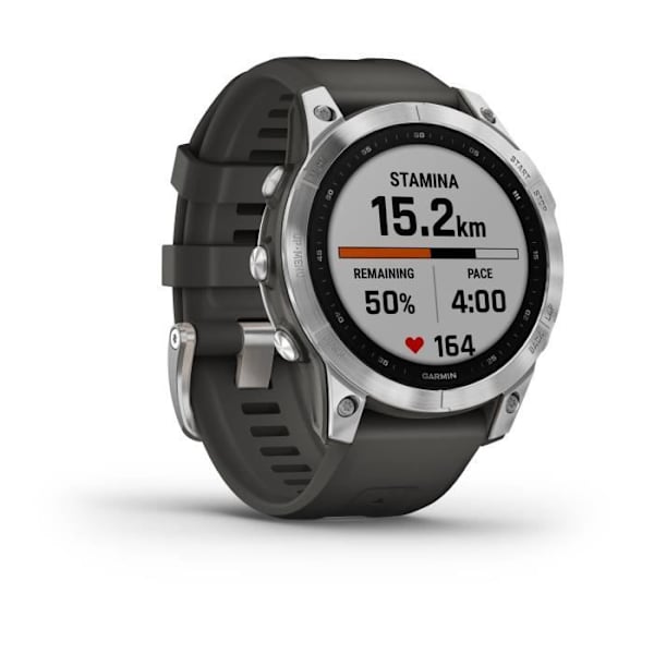 GARMIN Fenix 7 - Svart & Silver - GPS & Running Connected Watch - Personlig träning - Lång batteritid