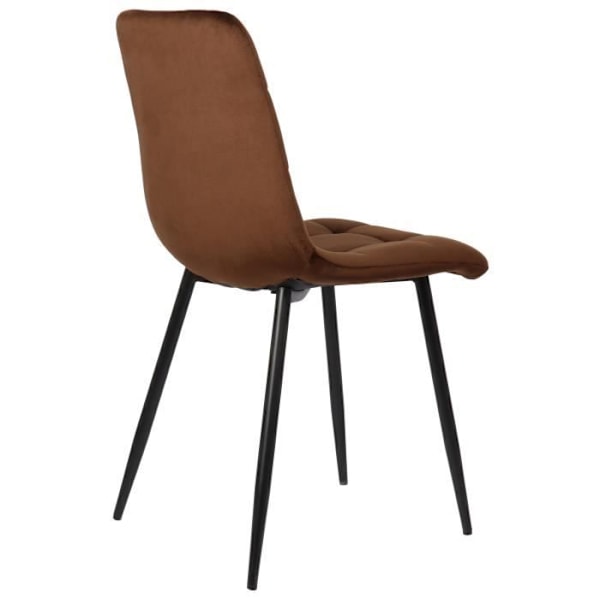 Set av fyra matsalsstolar Tilde - CLP - Brun-velour - Samtida - Design - Inomhus kastanj