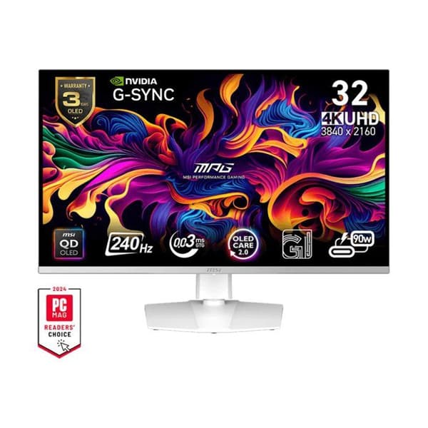 Speldator Skärm - MSI - 32" - UHD - 240Hz - QD-OLED Panel - 0.03ms - Höjdjusterbar - MPG 321URXW QD-OLED