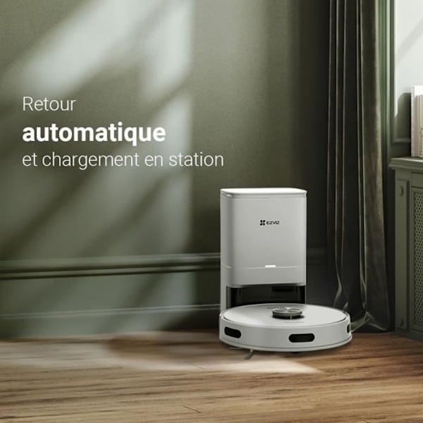 EZVIZ RE5 Plus - Robotdammsugare med Automatisk Avtappningsstation - LiDAR-Navigering - Hinderdetektering - 4000Pa Vit