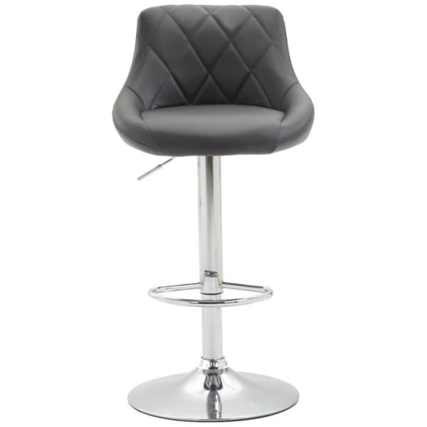 Set med 2 Lazio barstolar i konstläder - Grå - CLP - Modern - Design - Justerbar i höjdled Grå