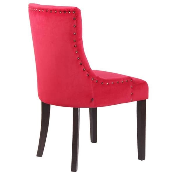 Matstol - CLP - Aberdeen - Röd-antikt Sammet - Armstöd - Modern Stil Röd