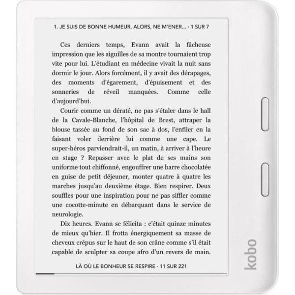 KOBO Libra 2 eReader Vit - 7" - 300dpi - Comfortlight PRO - Vattentät - Bluetooth - 32GB