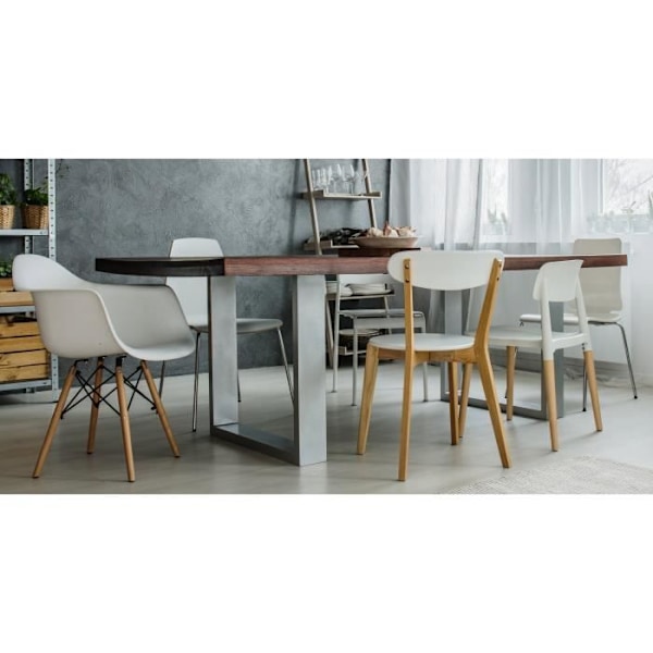 Set med 2 Velden designstålben för matbord Industriell stil för gör-det-själv, rostfritt stål-90 cm Rostfritt stål