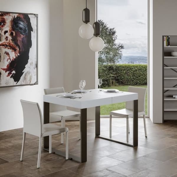 Utökningsbart bord - Tecno - Vit ask - Rektangulär - 10 personer - 90x120/224 cm Vit