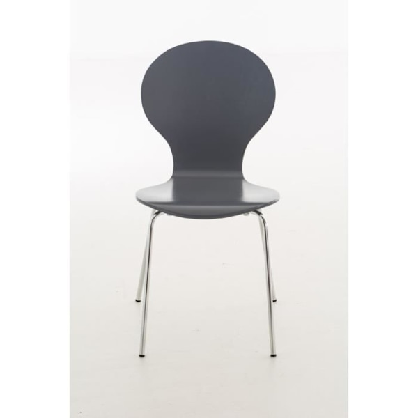 Set med 2 DIEGO stapelbara stolar - CLP - Träsits - Ergonomisk - 10 färger Grå