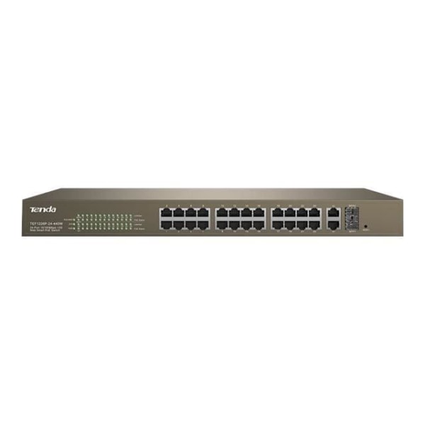 Tenda TEF1226P-24-440W Switch 24 x 10-100 (PoE+) + 2 x Gigabit SFP Combo Desktop PoE+ (370 W)