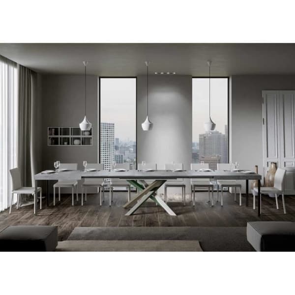 Utdragbart bord - Volantis - Cementskiva 90x180 - Ram 4/A cement