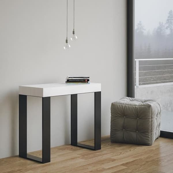 Väggkonsol Utsträckbar 90x40/196 cm Tecno Small Premium Vit Ask ram Antracit Vit