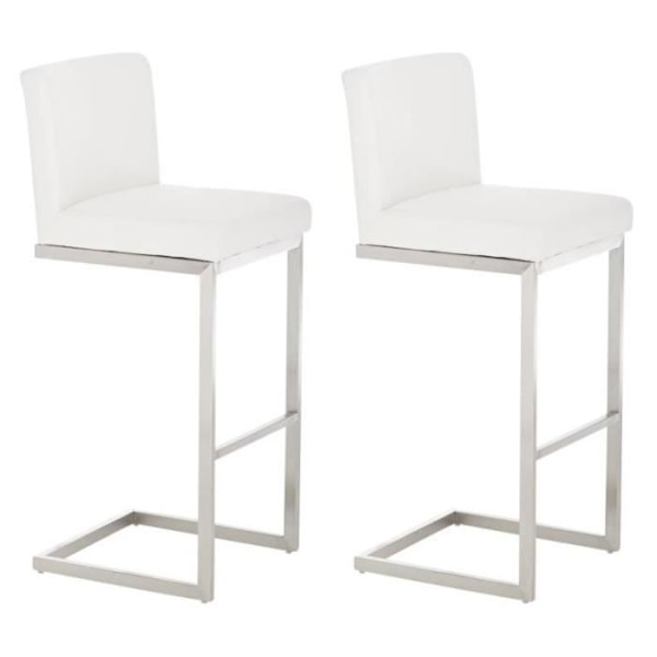 Set med 2 Paros barstolar i konstläder - CLP - Vit - Modernt - Design - Kök Vit