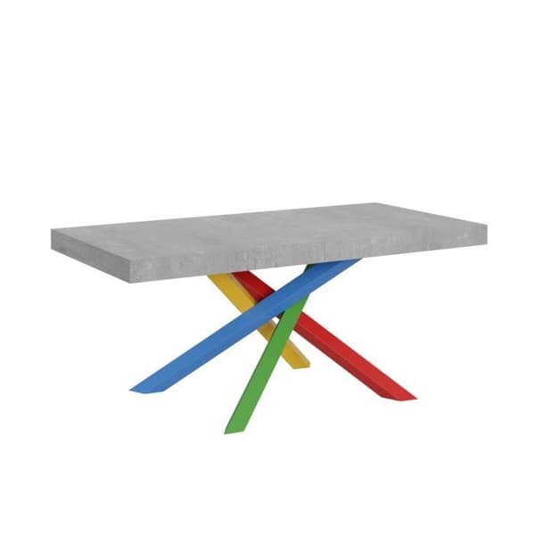 Utdragbart bord - Volantis - 90x180/440 cm - Cement - Vit - Barn Cement