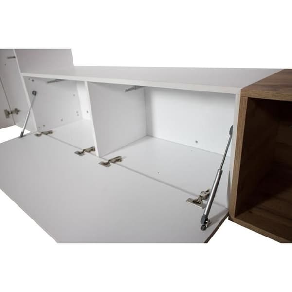 Mur salon - ITAMOBY - Isoka A19 - Vit ask & ek - Djup 40 cm - Push-pull öppning Vit