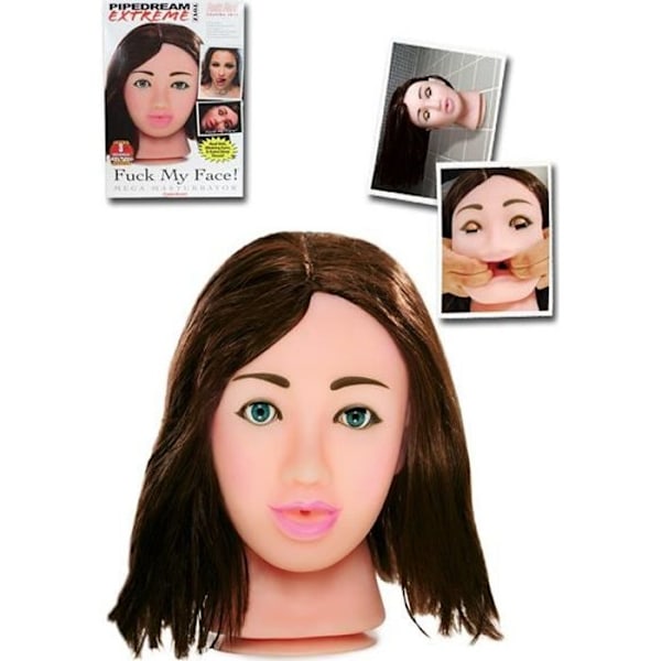 Masturbatorhuvud - Pipedream - My Face brunett - Superrealistiskt - Hudfärg - 30 cm hud