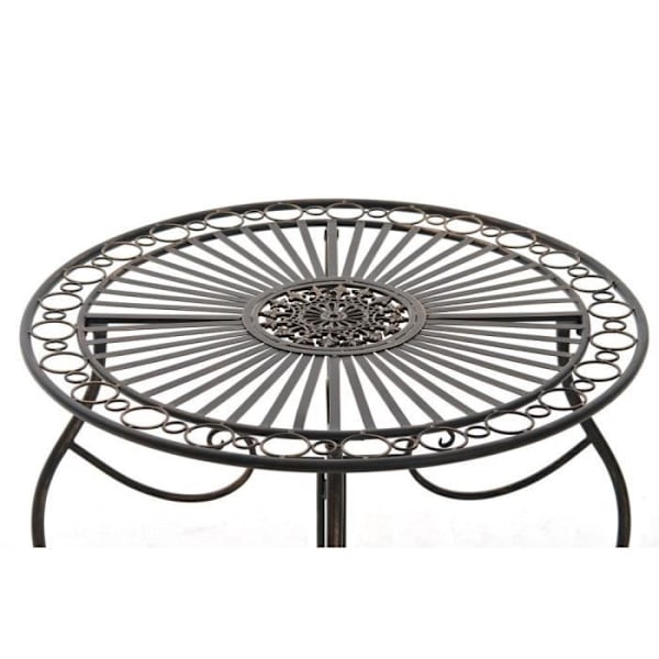 Runt trädgårdsbord i smide - CLP - INDRA - Nostalgisk stil - Diameter Ø 70 cm - 6 färger att välja mellan