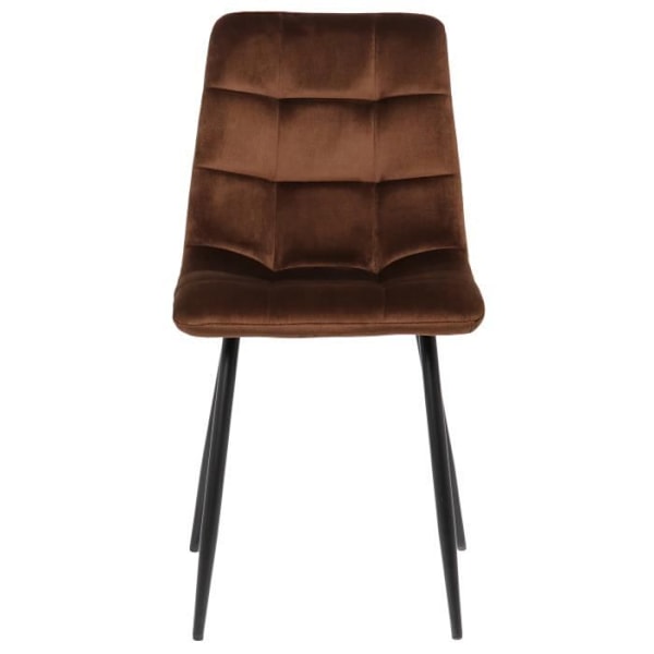 Set av fyra matsalsstolar Tilde - CLP - Brun-velour - Samtida - Design - Inomhus kastanj