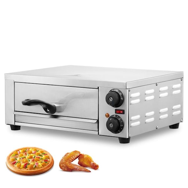 Bänkpizzaugn - VEVOR - 1500 W - med temperaturkontroll och 0-120 min timer - Jämn matlagning