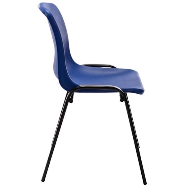 Set om 4 stapelbare stolar Nowra - CLP - Blå - Inomhus - Vuxen - Plast - Metall - Modern - Design Blå