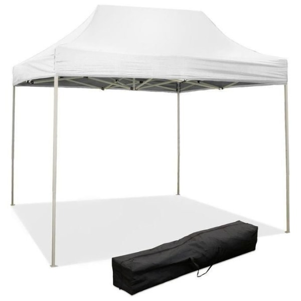 Evergreen Vikbart Gazebo 3 x 2 m Vikbar handduk Vit PVC 100% Vattentät 9010