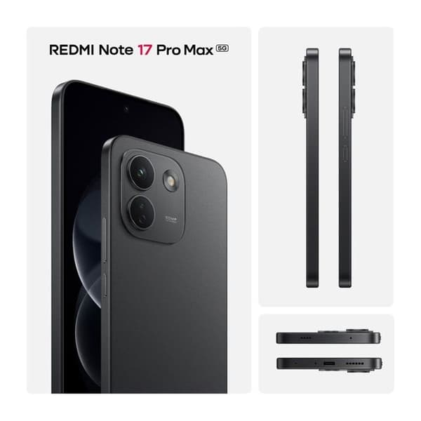 REDMI Note 17 Pro Max 5G - Smartphone - 8+512 Go - Batteri 9210 mAh - Svart