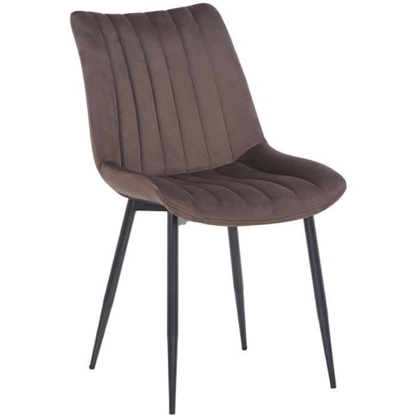 Matsalstolar Rahden i Sammet - CLP - 2-pack - Svart Metall - Brun kastanj