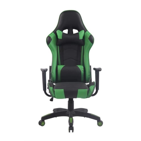 CLP Kontorsstol Racing Gamer Miracle V2 konstläder - Ergonomisk kontorsstol höjdjusterbar och vridbar svart-grön
